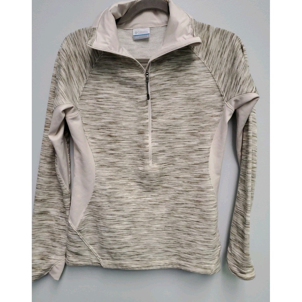 Columbia Women's 1/2 Zip Long Sleeve Pullover Jacket Tan/Beige Sweater Small